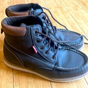 Levi's Boys Black and Brown High-Top Shoes